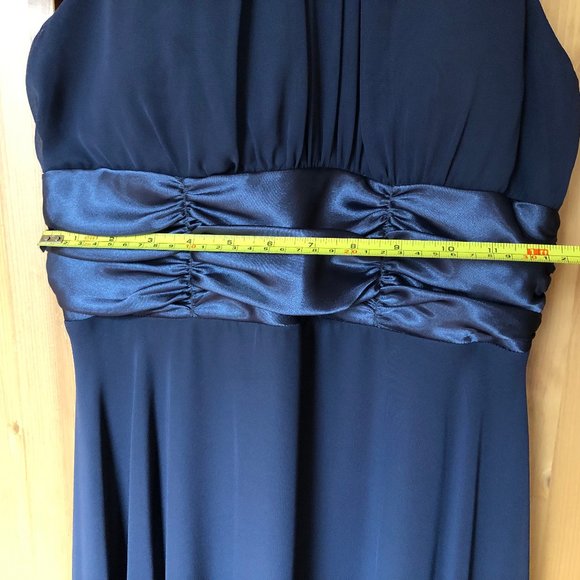 Grey-Teal Halter-style Midi Cocktail dress - Picture 3 of 13